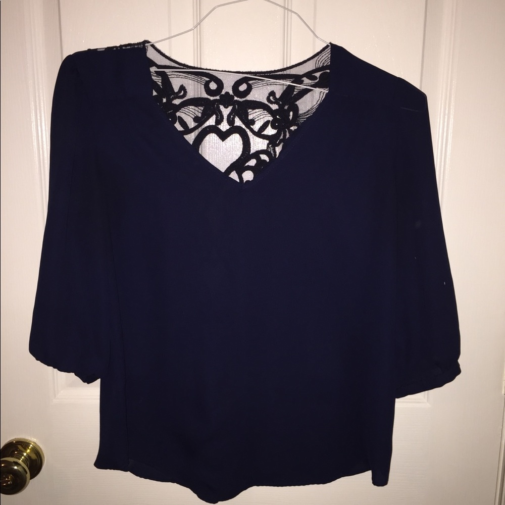 Navy blue tunic top
